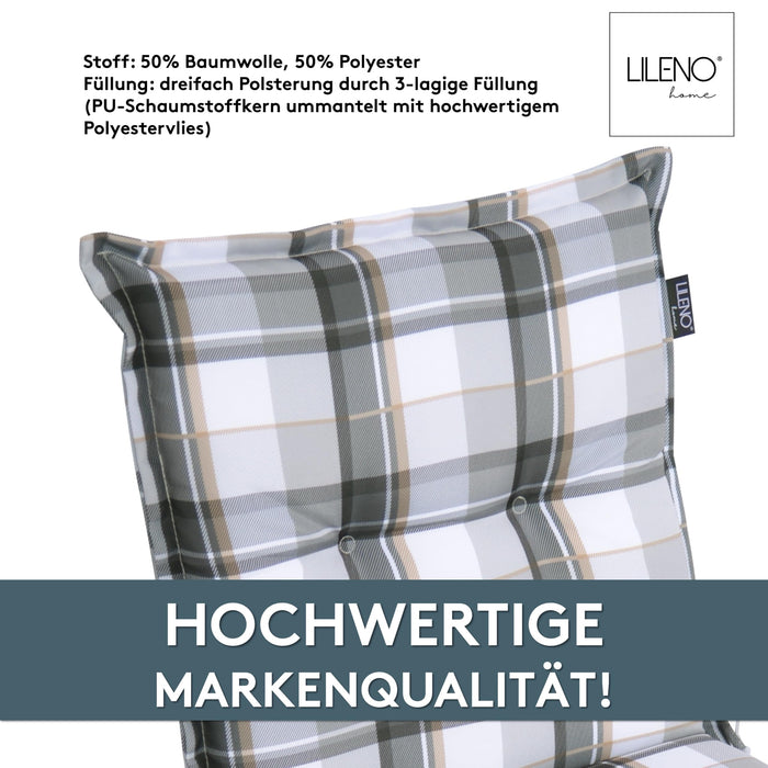 Niedriglehnerauflage 1er Set MARBELLA - Gartenstuhl Auflage, bequeme Sitzauflage für Gartenmöbel, Stuhlkissen