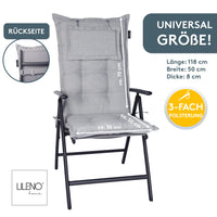 Hochlehnerauflage 1er Set MARBELLA - Gartenstuhl Auflage, bequeme Sitzauflage für Gartenmöbel, Stuhlkissen