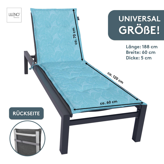 Sonnenliegenauflage FLORENCE, bequeme Sitzauflage für Gartenmöbel, Stuhlkissen