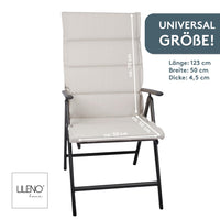 Hochlehnerauflage 2er Set ALUTEX bequeme Sitzauflage für Gartenmöbel, Stuhlkissen für Klappstühle