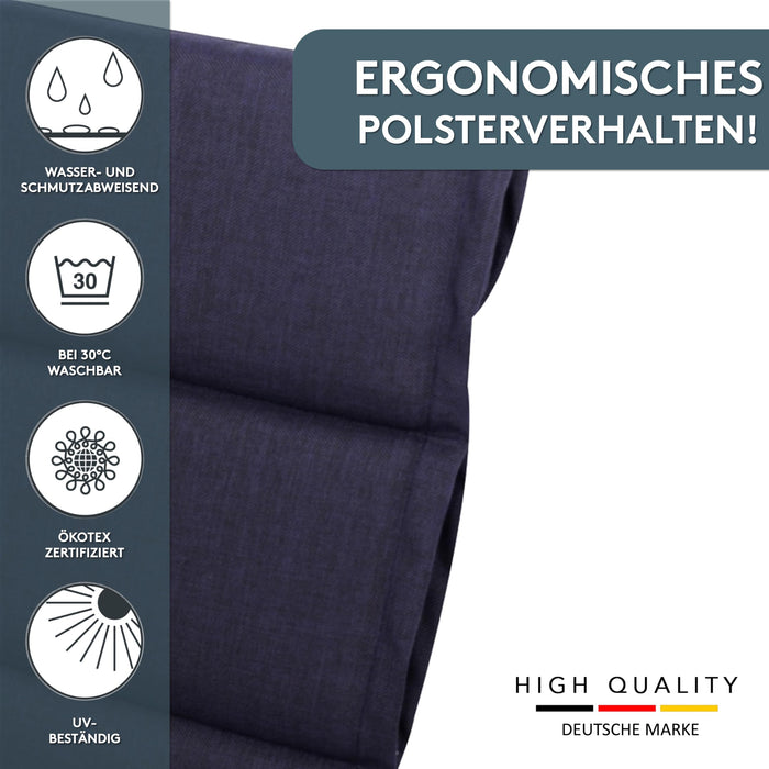 Hochlehnerauflage 1er Set ALUTEX bequeme Sitzauflage für Gartenmöbel, Stuhlkissen für Klappstühle