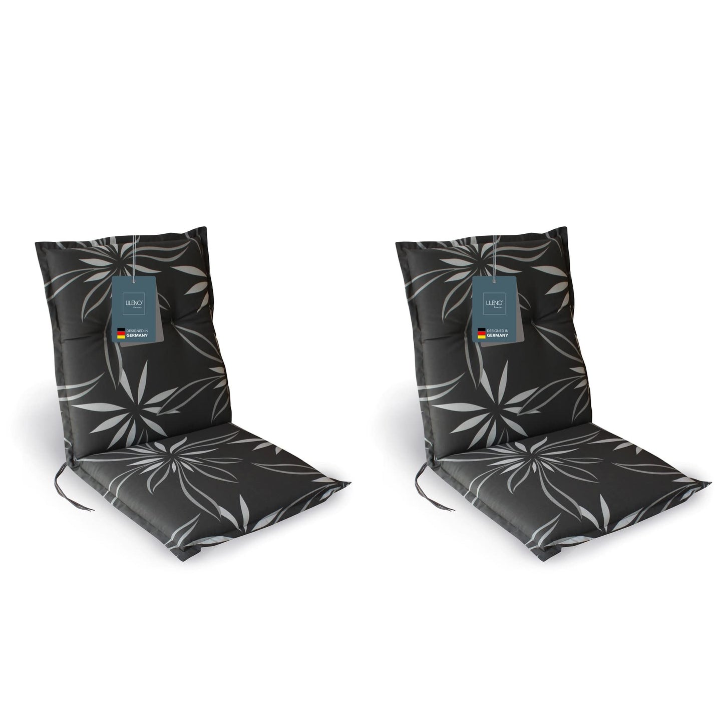 Polsterauflage Niedriglehner 2er Set, bequeme Sitzauflage für Gartenstühle, Stuhlkissen