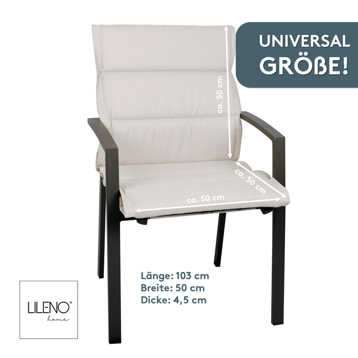 Polsterauflage Niedriglehner 1er Set, bequeme Sitzauflage für Gartenmöbel, Stuhlkissen