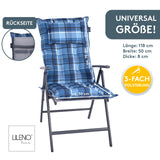 Hochlehnerauflage 1er Set MARBELLA - Gartenstuhl Auflage, bequeme Sitzauflage für Gartenmöbel, Stuhlkissen