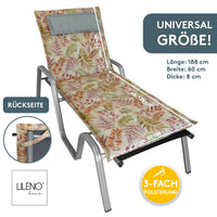 Liegenauflage MARBELLA perfekt für Strandliegen, Sonnenliege Auflage, Gartenliege Auflage