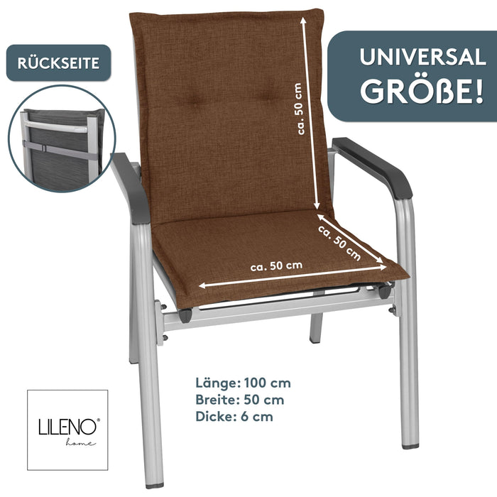 Niedriglehnerauflage 2er Set FLORENCE TINO - Gartenstuhl Auflage, bequeme Sitzauflage für Gartenmöbel, Stuhlkissen