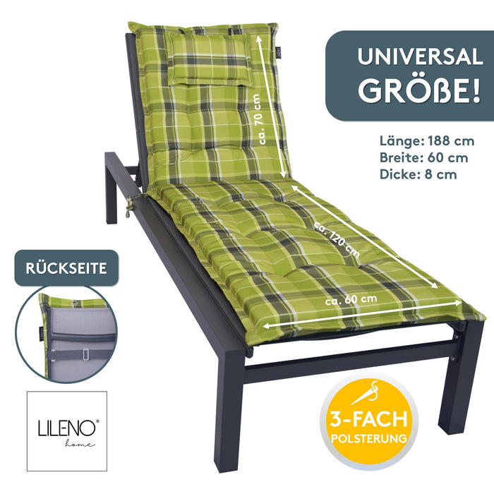 Liegenauflage MARBELLA perfekt für Strandliegen, Sonnenliege Auflage, Gartenliege Auflage