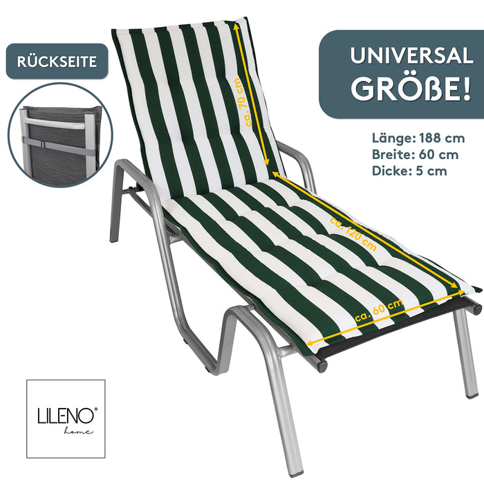 Sonnenliegenauflage FLORENCE, bequeme Sitzauflage für Gartenmöbel, Stuhlkissen