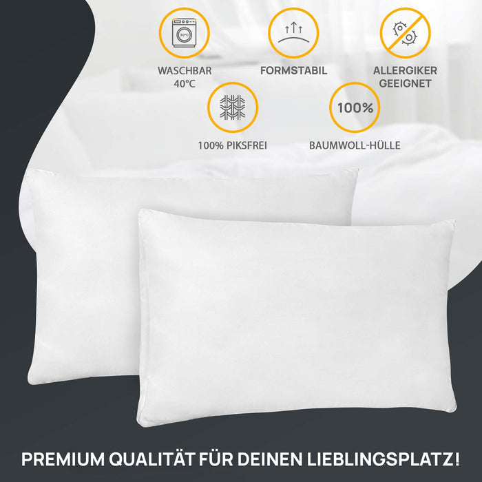 Federkissen 1er Set geeignet für Allergiker in verschiedenen Größen