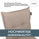 Niedriglehnerauflage 1er Set MARBELLA - Gartenstuhl Auflage, bequeme Sitzauflage für Gartenmöbel, Stuhlkissen