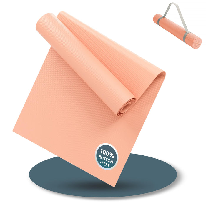 Yogamatte Gymnastikmatte 180x60 cm inkl. Tragegurt, rutschfeste Fitnessmatte