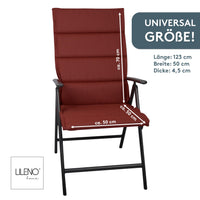 Hochlehnerauflage 2er Set ALUTEX bequeme Sitzauflage für Gartenmöbel, Stuhlkissen für Klappstühle