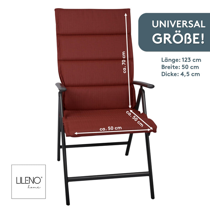 Hochlehnerauflage 2er Set ALUTEX bequeme Sitzauflage für Gartenmöbel, Stuhlkissen für Klappstühle