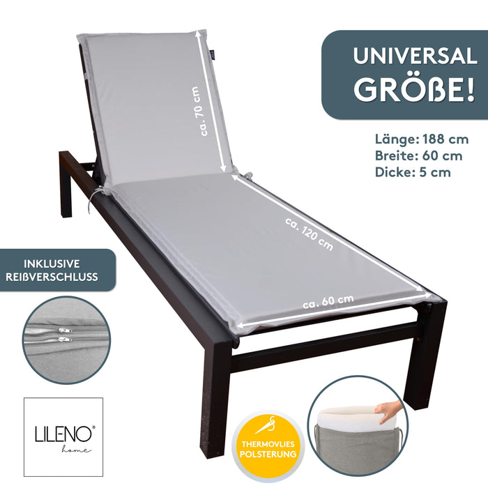 Liegenauflage MIAMI perfekt für Strandliege, Sonnenliege Auflage, Gartenliege Auflage