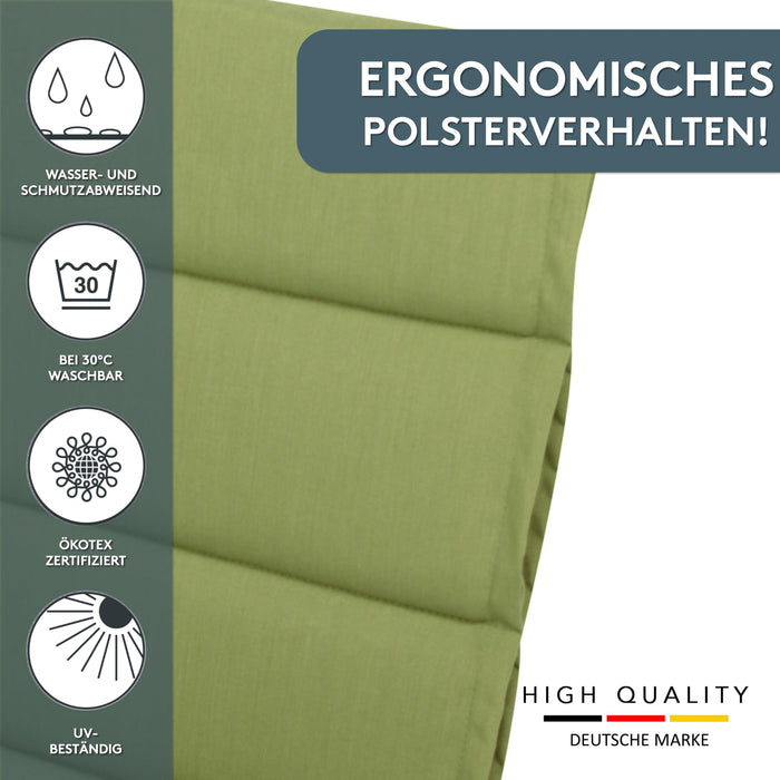 Hochlehnerauflage 1er Set ALUTEX bequeme Sitzauflage für Gartenmöbel, Stuhlkissen für Klappstühle