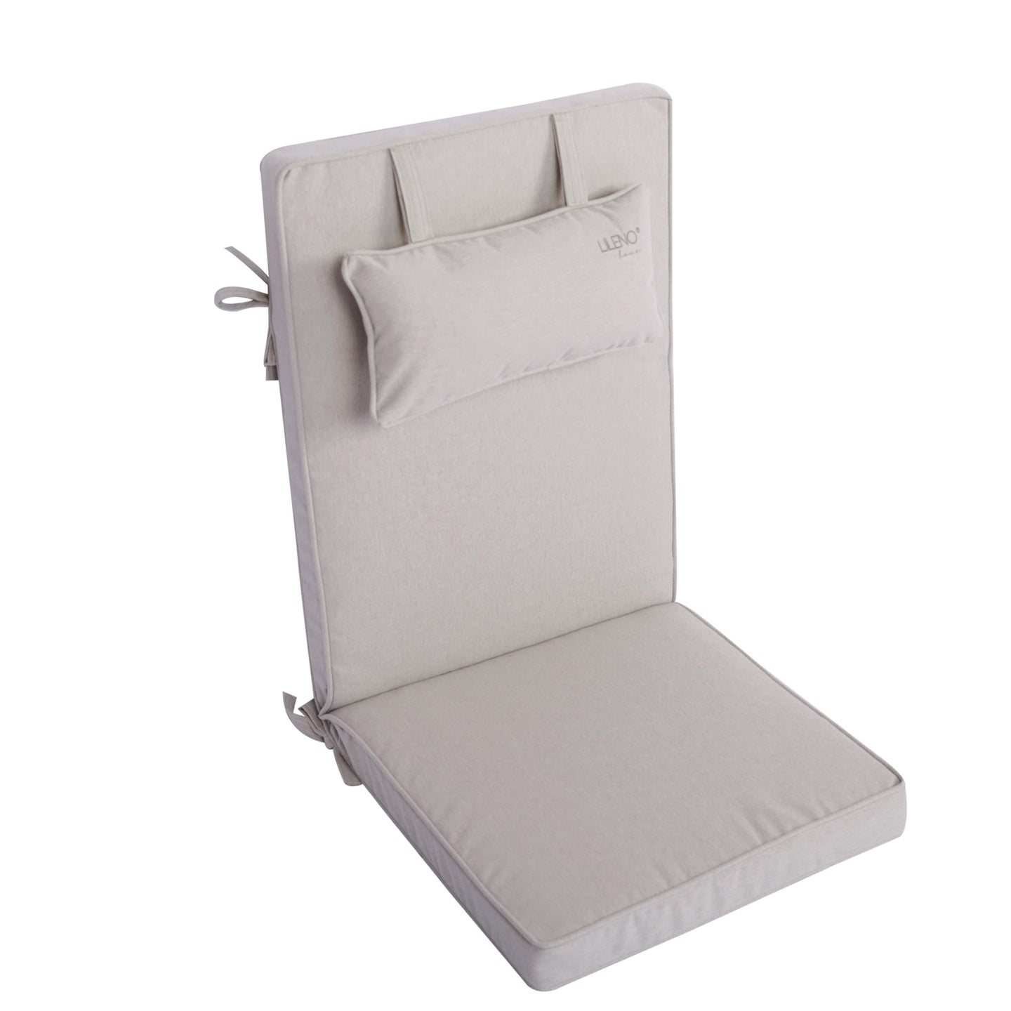 Hochlehnerauflage mit Kopfkissen 1er Set DUBAI - Gartenstuhl Auflage, bequeme Sitzauflage für Gartenmöbel, Stuhlkissen