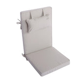 Hochlehnerauflage mit Kopfkissen 1er Set DUBAI - Gartenstuhl Auflage, bequeme Sitzauflage für Gartenmöbel, Stuhlkissen