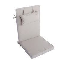 Hochlehnerauflage mit Kopfkissen 1er Set DUBAI - Gartenstuhl Auflage, bequeme Sitzauflage für Gartenmöbel, Stuhlkissen