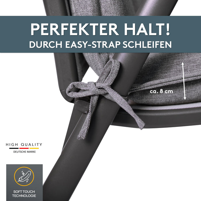 Hochlehnerauflage 1er Set MARBELLA - Gartenstuhl Auflage, bequeme Sitzauflage für Gartenmöbel, Stuhlkissen