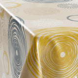 Tischdecke abwaschbar als Meterware oder rund in Swirl beige - Wachstuchtischdecke wasserabweisend