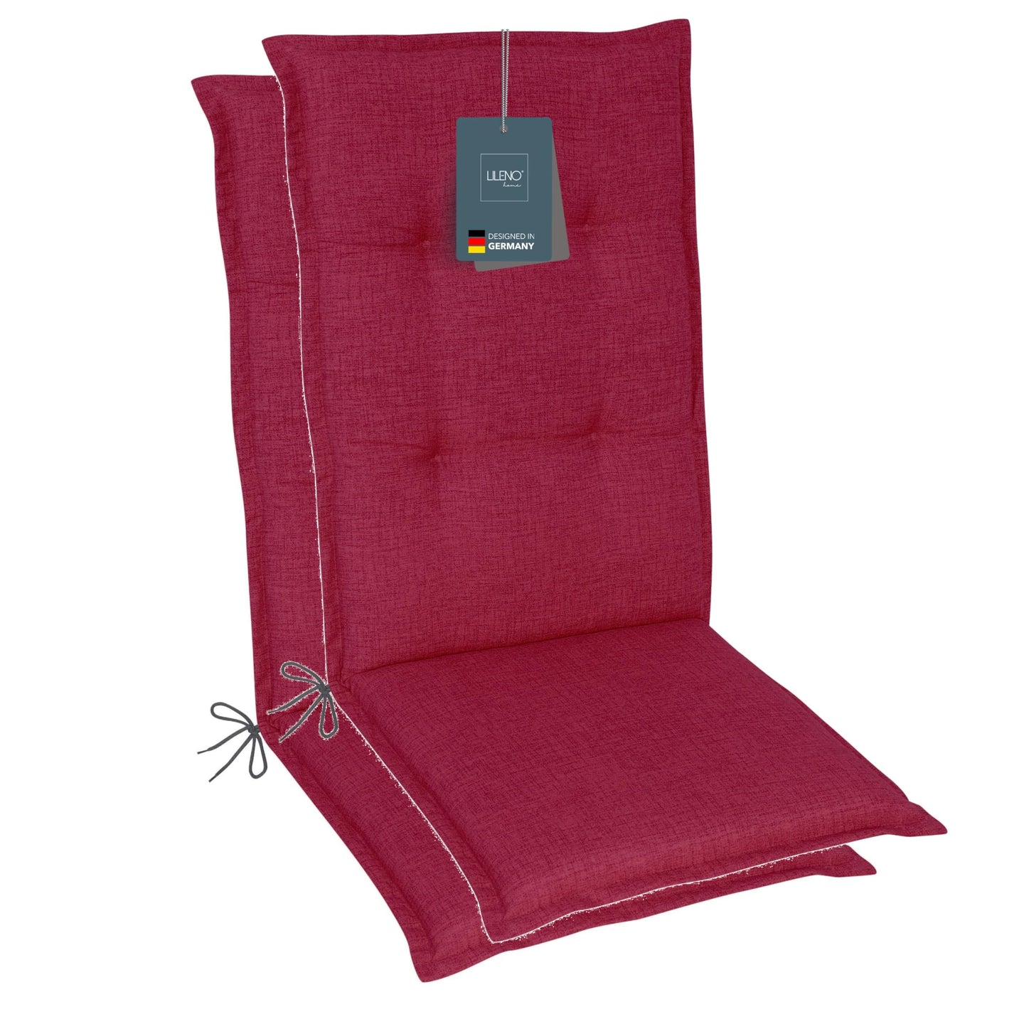 Hochlehnerauflage 2er Set FLORENCE TINO - Gartenstuhl Auflage, bequeme Sitzauflage für Gartenmöbel, Stuhlkissen