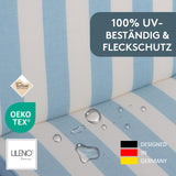 Hochlehnerauflage mit Kopfkissen 2er Set DUBAI - Gartenstuhl Auflage, bequeme Sitzauflage für Gartenmöbel, Stuhlkissen