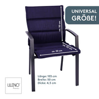 Polsterauflage Niedriglehner 1er Set, bequeme Sitzauflage für Gartenmöbel, Stuhlkissen