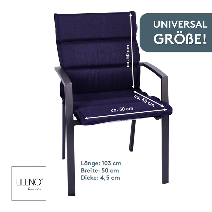 Polsterauflage Niedriglehner 1er Set, bequeme Sitzauflage für Gartenmöbel, Stuhlkissen
