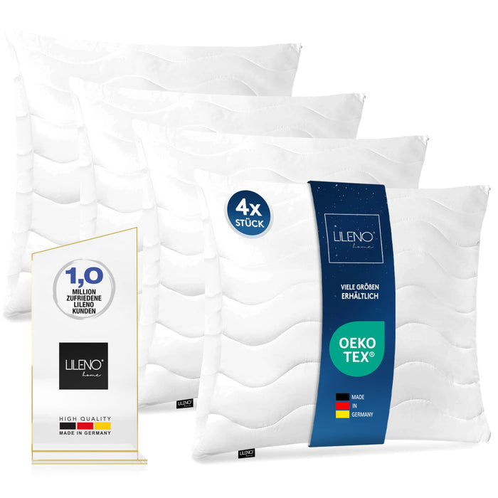 Kopfkissen 4er Set- gestepptes Kissen in verschiedenen Größen - Made in Germany