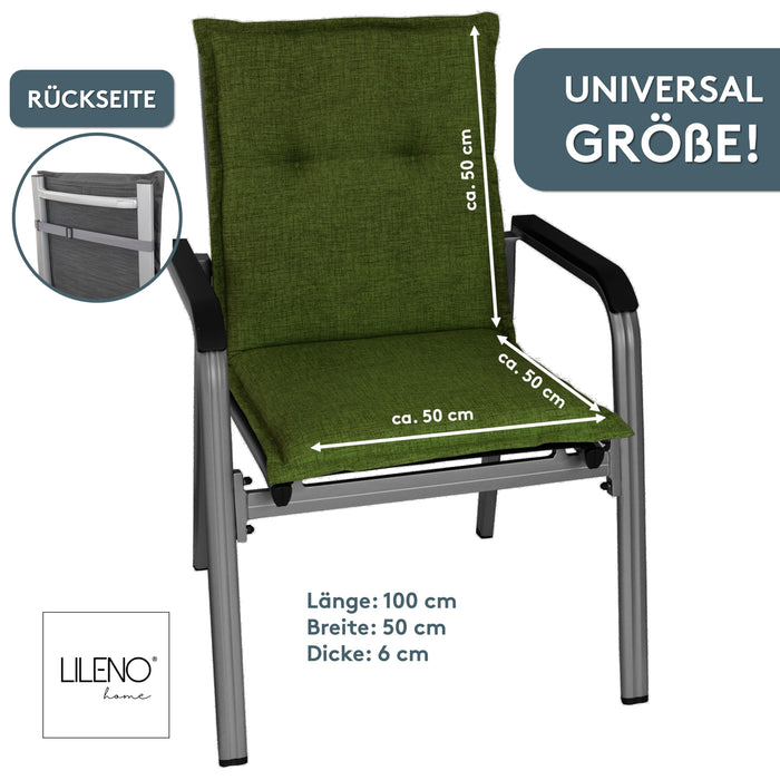 Niedriglehnerauflage 1er Set FLORENCE TINO - Gartenstuhl Auflage, bequeme Sitzauflage für Gartenmöbel, Stuhlkissen