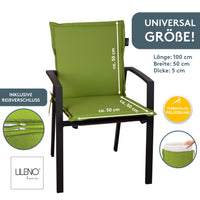 Niedriglehnerauflage MIAMI - Gartenstuhl Auflage, bequeme Sitzauflage für Gartenmöbel, Stuhlkissen