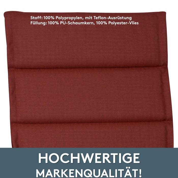 Hochlehnerauflage 2er Set ALUTEX bequeme Sitzauflage für Gartenmöbel, Stuhlkissen für Klappstühle