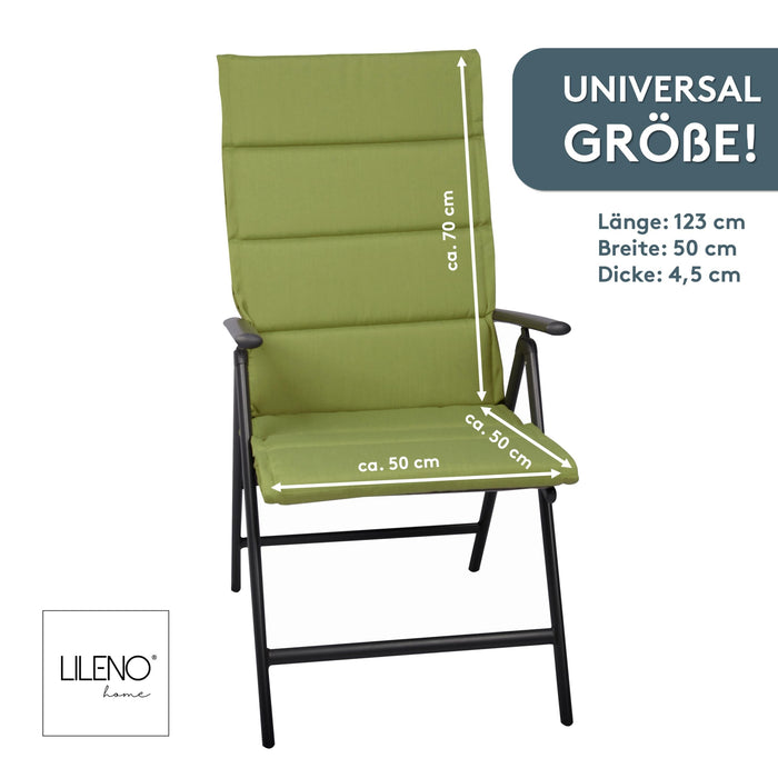 Hochlehnerauflage 2er Set ALUTEX bequeme Sitzauflage für Gartenmöbel, Stuhlkissen für Klappstühle