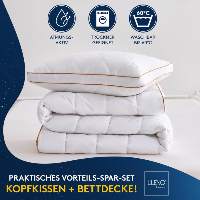 Premium Ganzjahresdecke mit Golden Elegance Baumwolle - Bettdecken Set in verschiedenen Größen