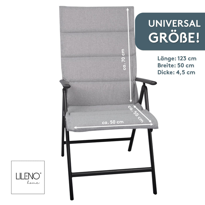 Hochlehnerauflage 2er Set ALUTEX bequeme Sitzauflage für Gartenmöbel, Stuhlkissen für Klappstühle