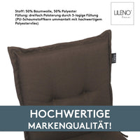 Niedriglehnerauflage 1er Set MARBELLA - Gartenstuhl Auflage, bequeme Sitzauflage für Gartenmöbel, Stuhlkissen