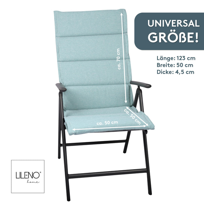 Hochlehnerauflage 2er Set ALUTEX bequeme Sitzauflage für Gartenmöbel, Stuhlkissen für Klappstühle