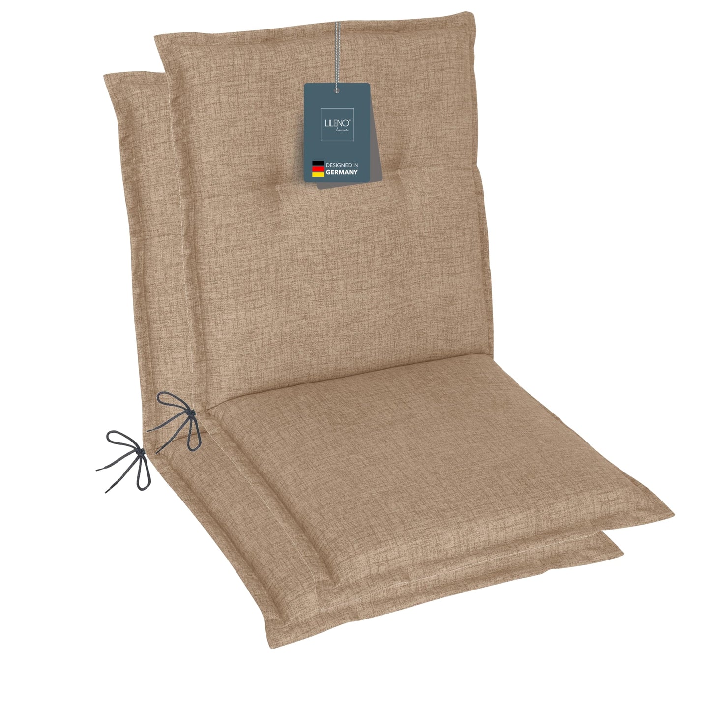 Niedriglehnerauflage 2er Set FLORENCE TINO - Gartenstuhl Auflage, bequeme Sitzauflage für Gartenmöbel, Stuhlkissen