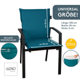 Niedriglehnerauflage MIAMI - Gartenstuhl Auflage, bequeme Sitzauflage für Gartenmöbel, Stuhlkissen