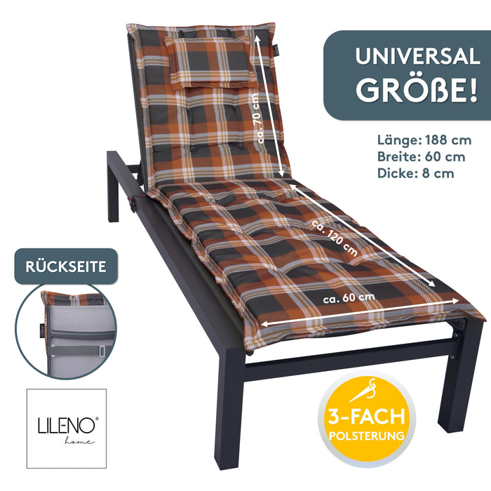 Liegenauflage MARBELLA perfekt für Strandliegen, Sonnenliege Auflage, Gartenliege Auflage