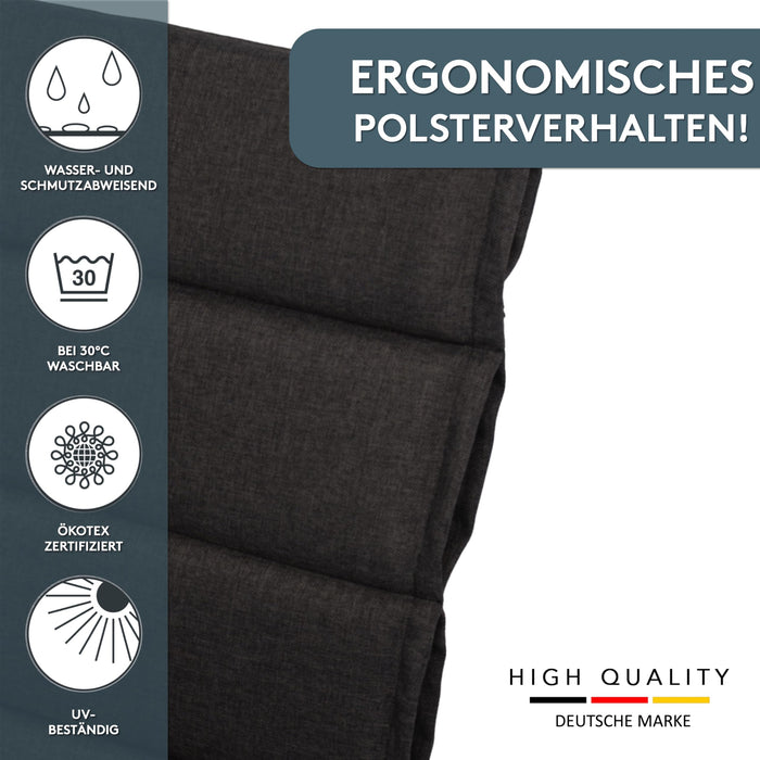 Hochlehnerauflage 1er Set ALUTEX bequeme Sitzauflage für Gartenmöbel, Stuhlkissen für Klappstühle