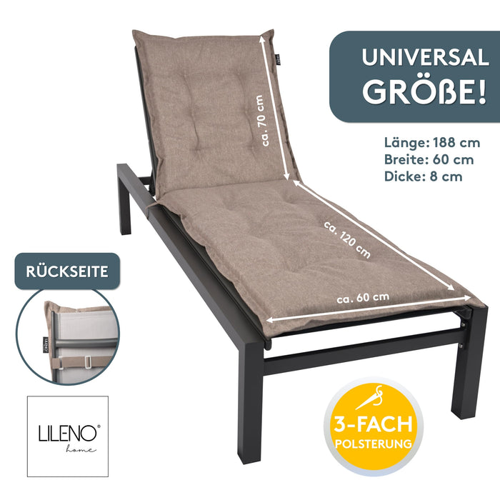 Liegenauflage MARBELLA perfekt für Strandliegen, Sonnenliege Auflage, Gartenliege Auflage