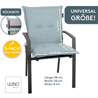 Niedriglehnerauflage 1er Set MARBELLA - Gartenstuhl Auflage, bequeme Sitzauflage für Gartenmöbel, Stuhlkissen