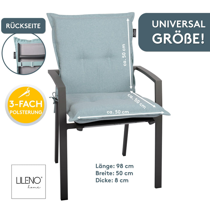Niedriglehnerauflage 1er Set MARBELLA - Gartenstuhl Auflage, bequeme Sitzauflage für Gartenmöbel, Stuhlkissen