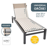 Liegenauflage MALTA perfekt für Strandliege, Sonnenliege Auflage, Gartenliege Auflage