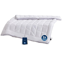 Premium 4-Jahreszeiten Bettdecke mit CoolComfort Klimanetz - in verschiedenen Größen und optional mit Kissen