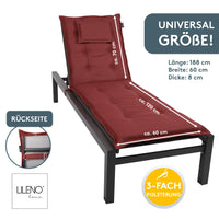 Liegenauflage MARBELLA perfekt für Strandliegen, Sonnenliege Auflage, Gartenliege Auflage