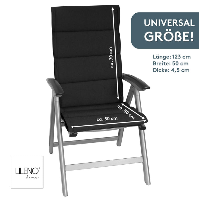 Hochlehnerauflage 2er Set ALUTEX bequeme Sitzauflage für Gartenmöbel, Stuhlkissen für Klappstühle