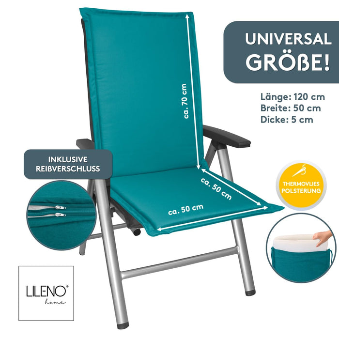 Hochlehnerauflage MIAMI - Gartenstuhl Auflage, bequeme Sitzauflage für Gartenmöbel, Stuhlkissen