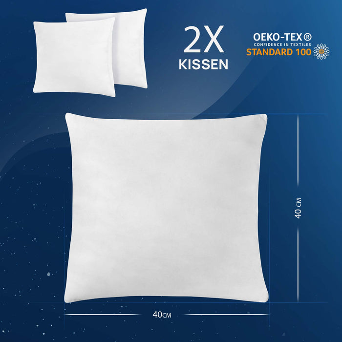 LILENO HOME 2er Set Federkissen 40x40 cm